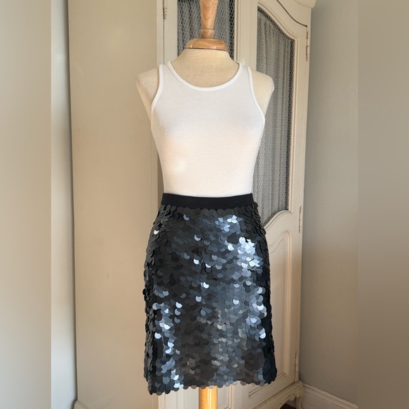 Adrienne Vittadini Dresses & Skirts - Festive Adrienne Vittadini Collection Black Paillette Sequin Knit Mini Skirt